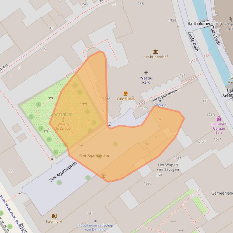 Kaart van postcodegebied 2611HR.