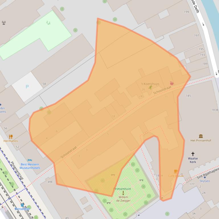 Kaart van postcodegebied 2611HS.