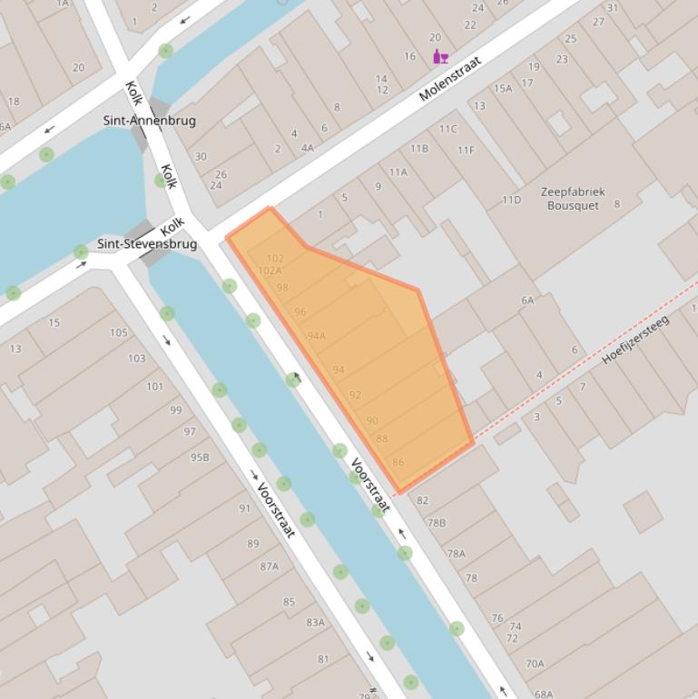 Kaart van postcodegebied 2611JT.