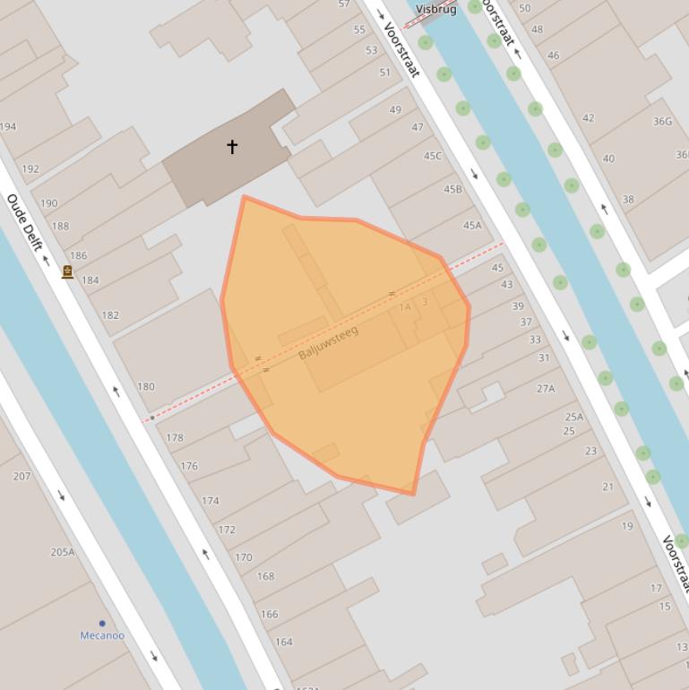 Kaart van postcodegebied 2611JV.