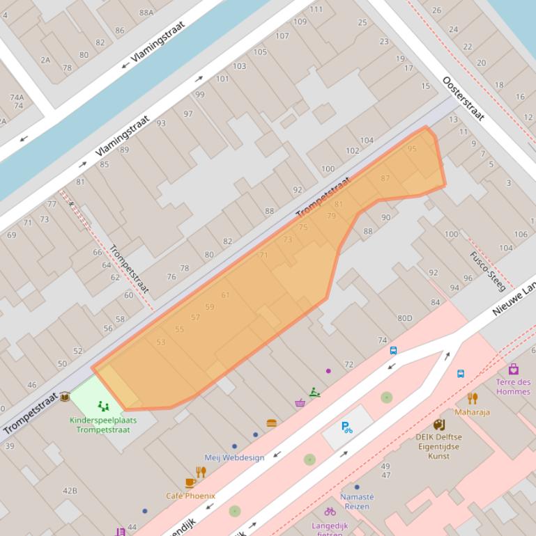 Kaart van postcodegebied 2611KM.