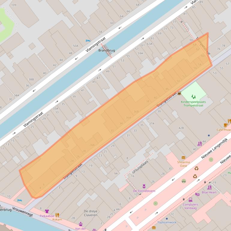 Kaart van postcodegebied 2611KN.