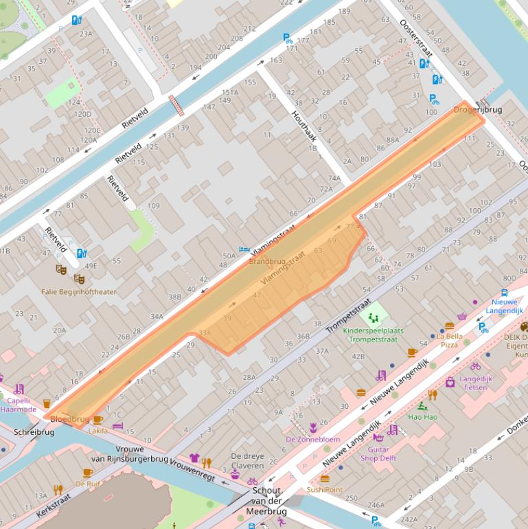 Kaart van postcodegebied 2611KS.