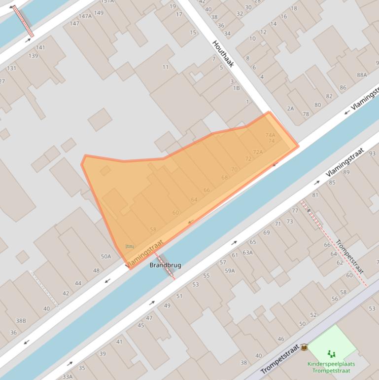 Kaart van postcodegebied 2611KZ.