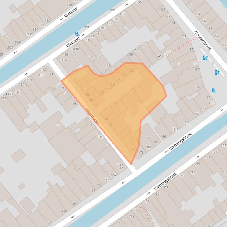 Kaart van postcodegebied 2611LE.