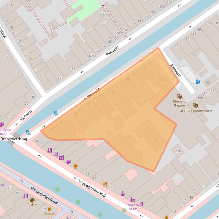 Kaart van postcodegebied 2611LG.