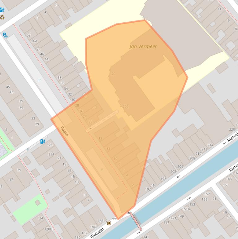 Kaart van postcodegebied 2611LT.