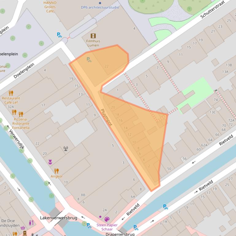 Kaart van postcodegebied 2611LZ.