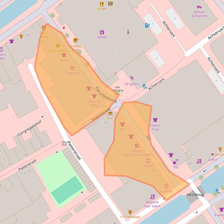 Kaart van postcodegebied 2611MB.