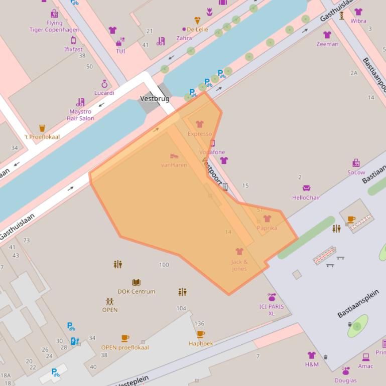 Kaart van postcodegebied 2611MG.