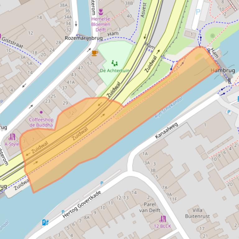 Kaart van postcodegebied 2611MZ.