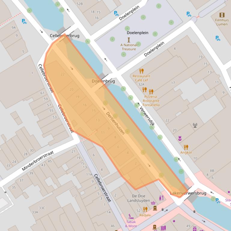Kaart van postcodegebied 2611NC.