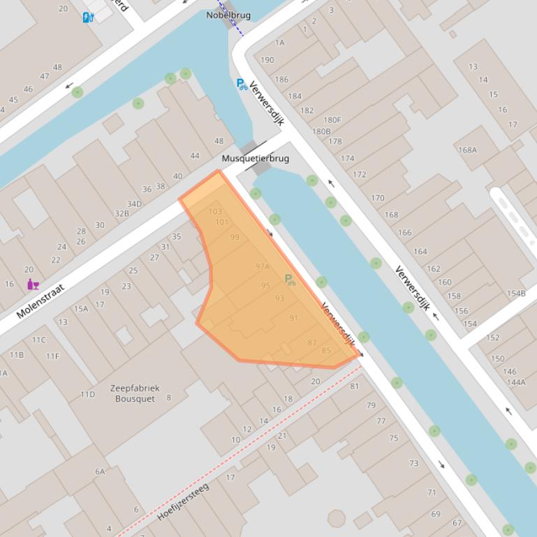 Kaart van postcodegebied 2611NG.