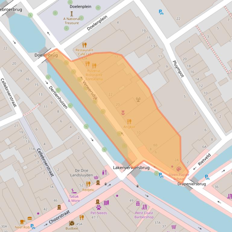 Kaart van postcodegebied 2611NH.