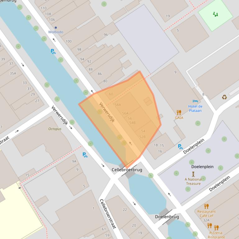 Kaart van postcodegebied 2611NJ.