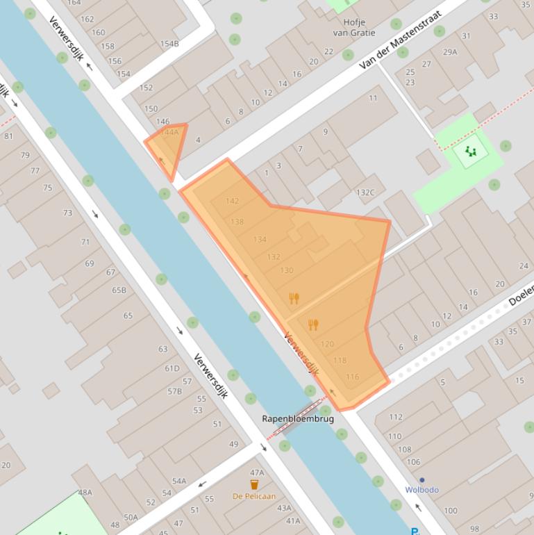 Kaart van postcodegebied 2611NL.