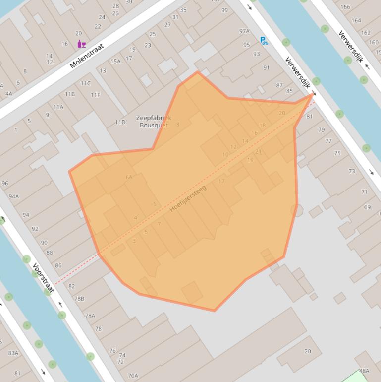 Kaart van postcodegebied 2611NP.