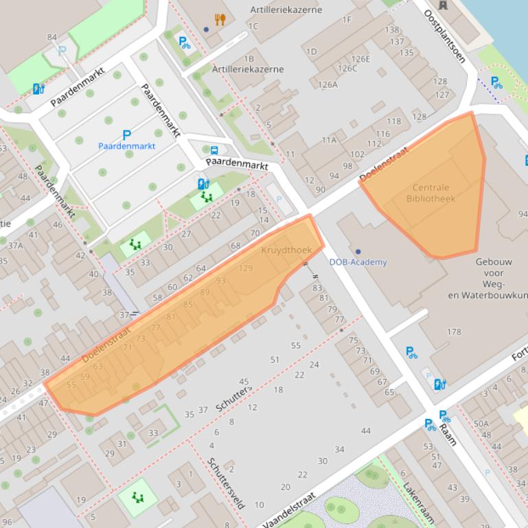 Kaart van postcodegebied 2611NS.