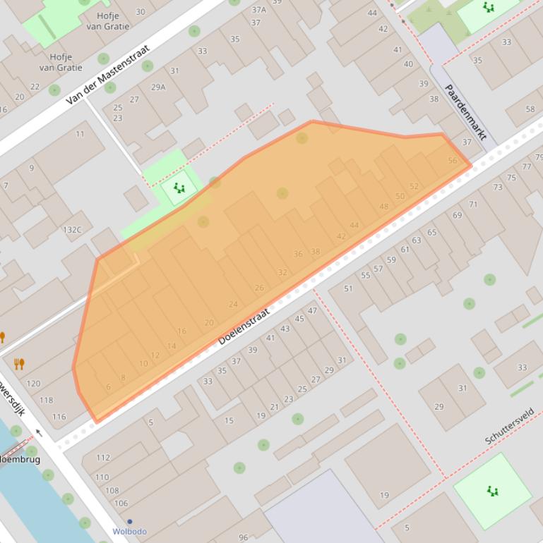 Kaart van postcodegebied 2611NT.