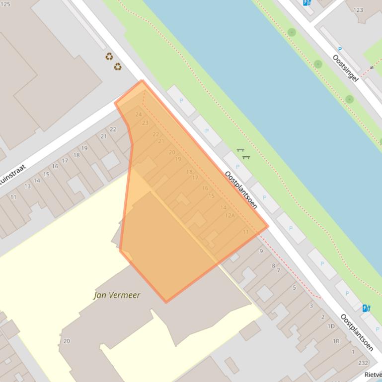 Kaart van postcodegebied 2611PH.