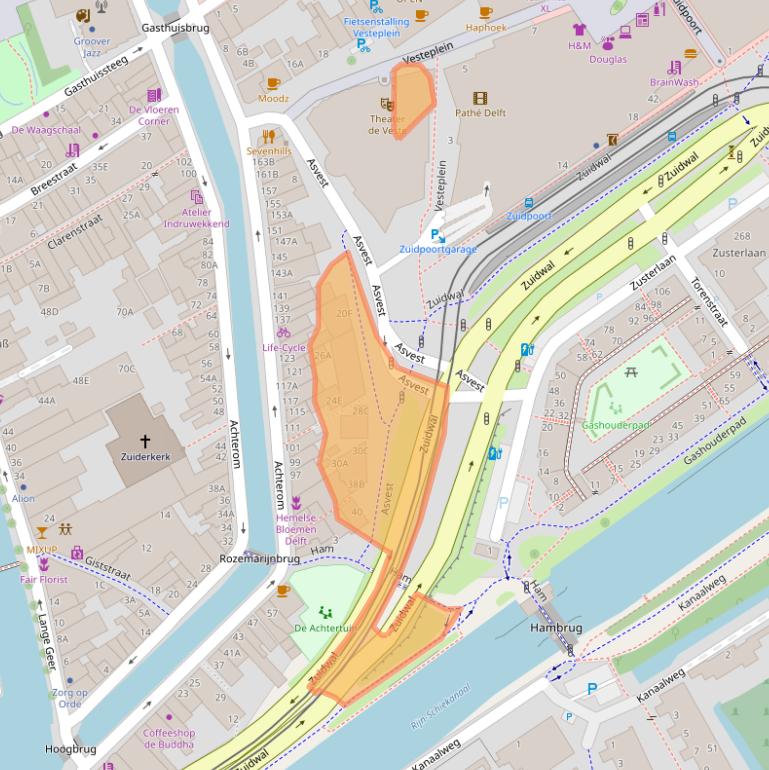 Kaart van postcodegebied 2611PK.