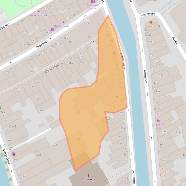 Kaart van postcodegebied 2611PS.