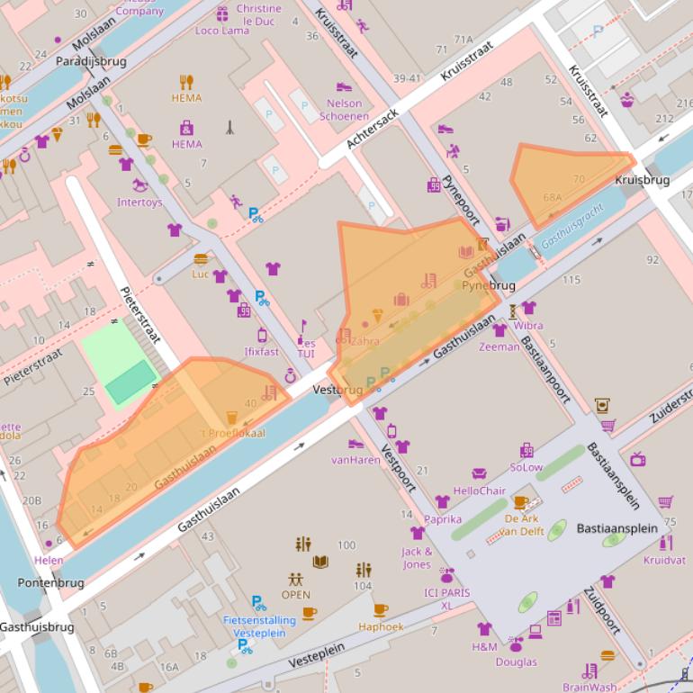 Kaart van postcodegebied 2611RB.