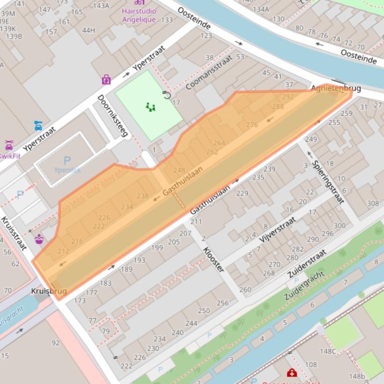 Kaart van postcodegebied 2611RC.