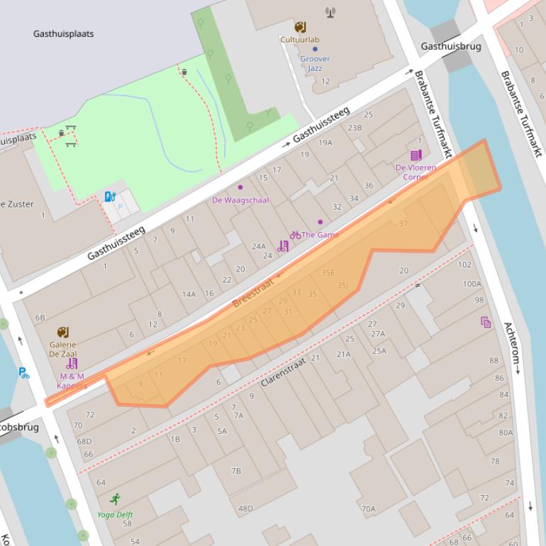 Kaart van postcodegebied 2611RE.