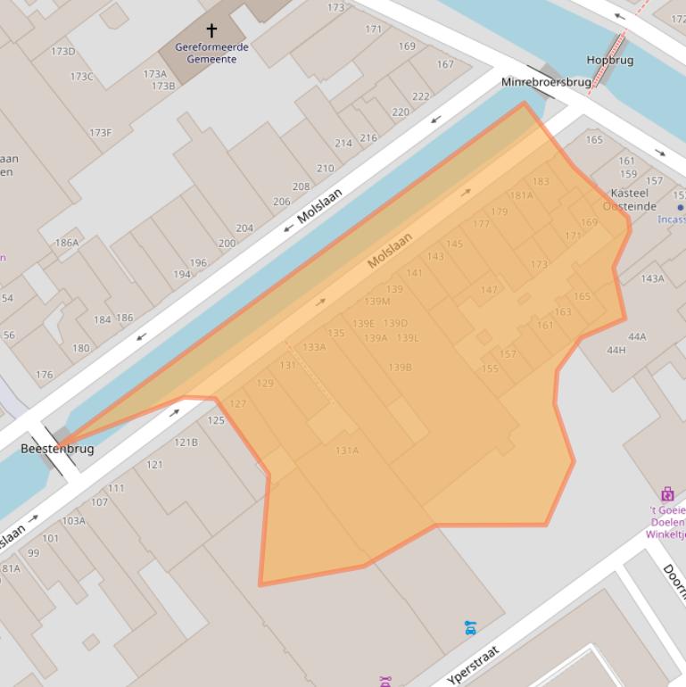 Kaart van postcodegebied 2611RL.