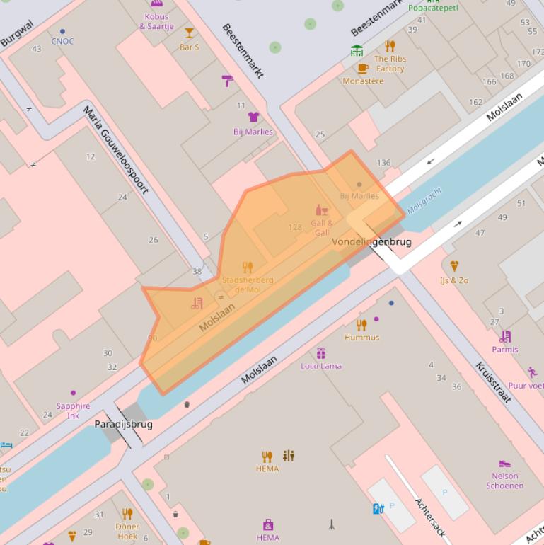 Kaart van postcodegebied 2611RP.