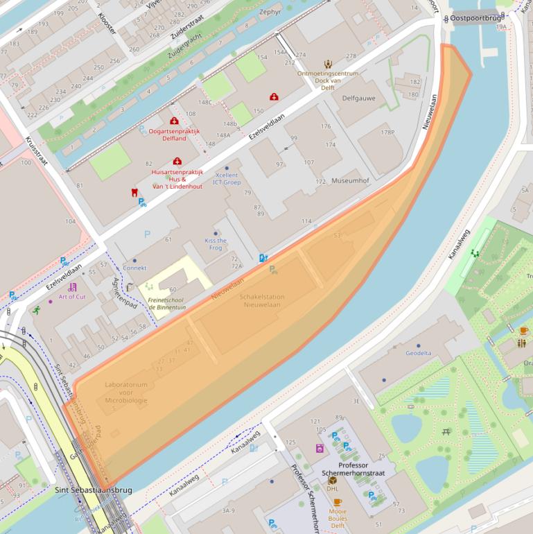 Kaart van postcodegebied 2611RR.