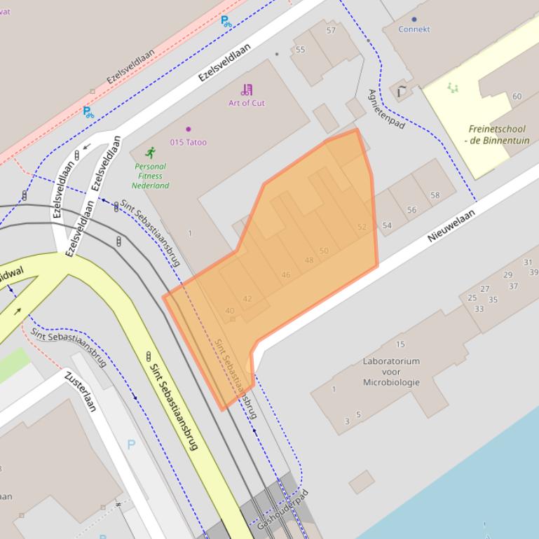 Kaart van postcodegebied 2611RS.