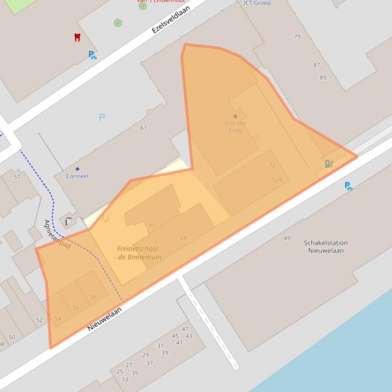 Kaart van postcodegebied 2611RT.