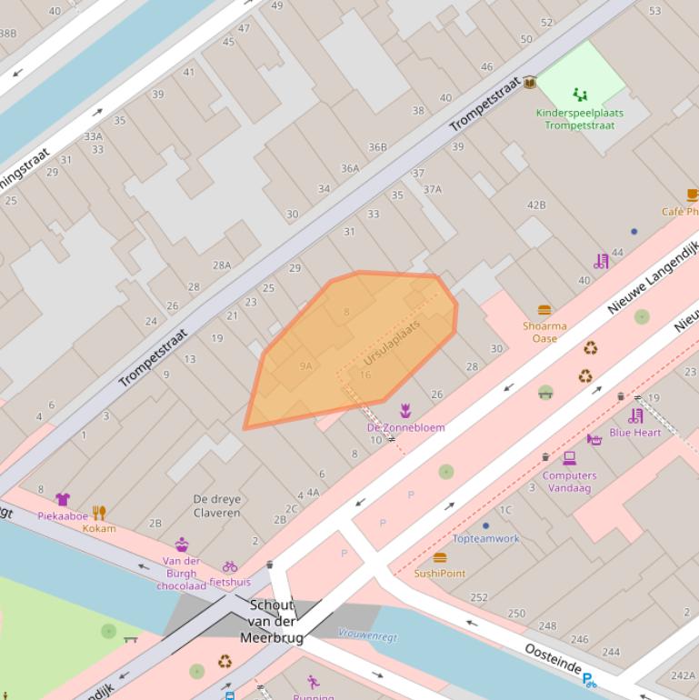 Kaart van postcodegebied 2611SG.