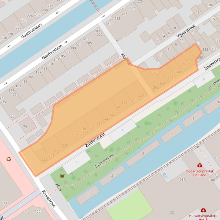 Kaart van postcodegebied 2611SL.