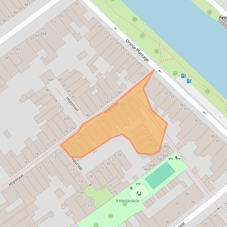 Kaart van postcodegebied 2611TB.