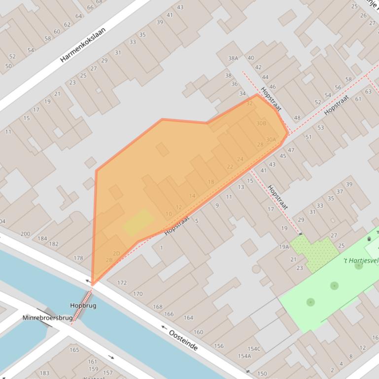 Kaart van postcodegebied 2611TC.