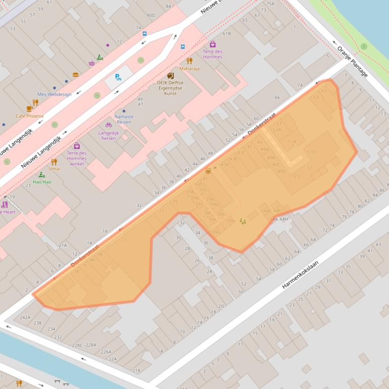Kaart van postcodegebied 2611TE.