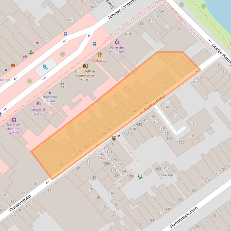 Kaart van postcodegebied 2611TH.