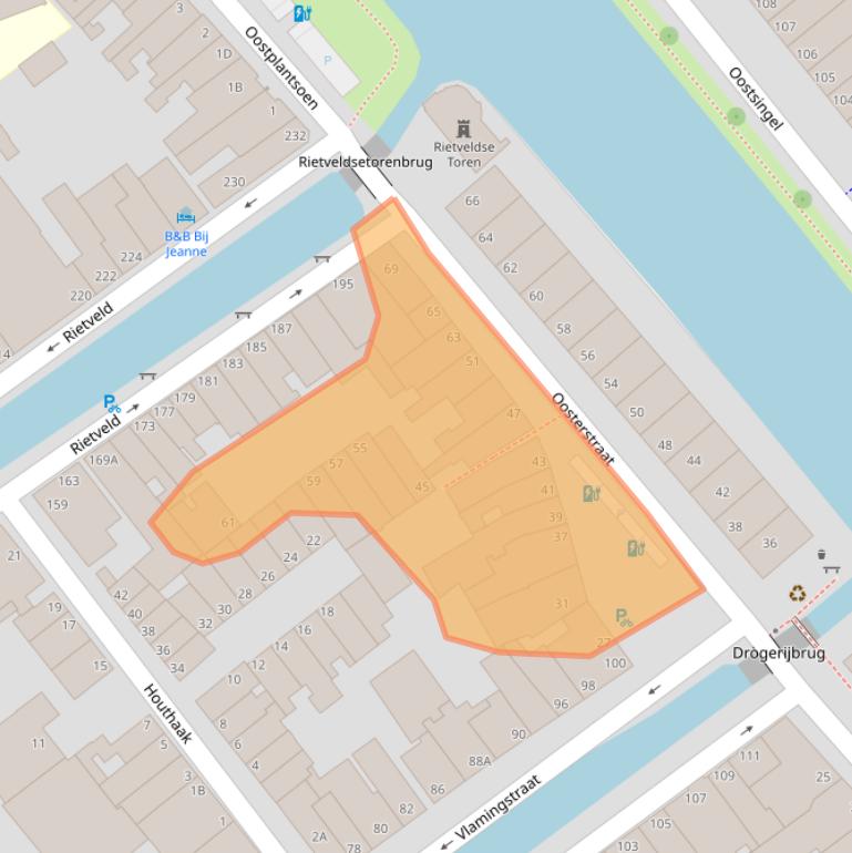 Kaart van postcodegebied 2611TV.