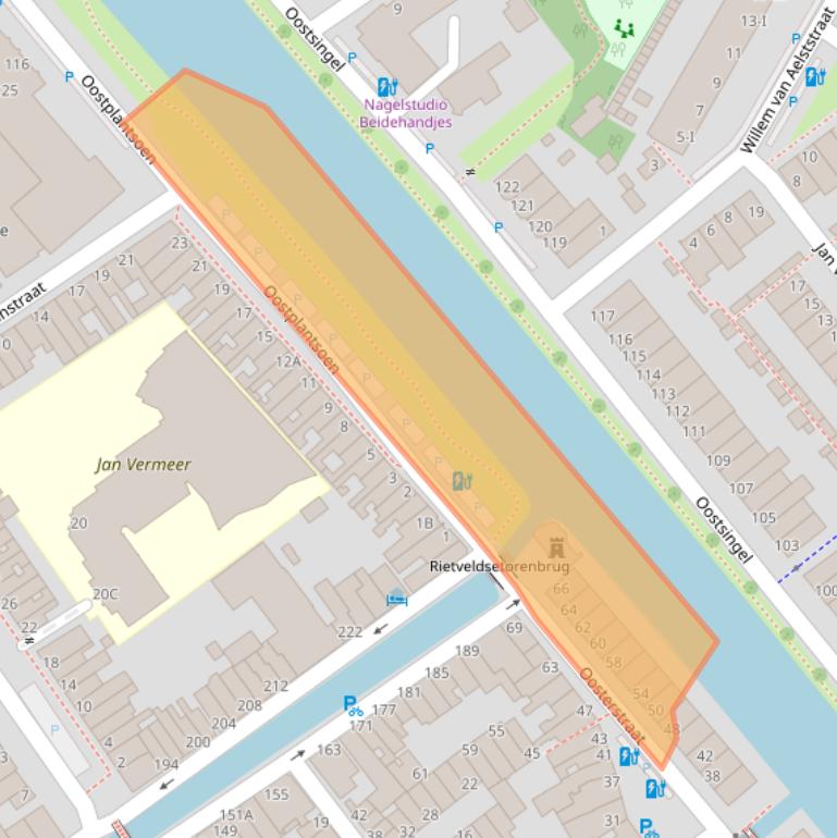 Kaart van postcodegebied 2611TX.