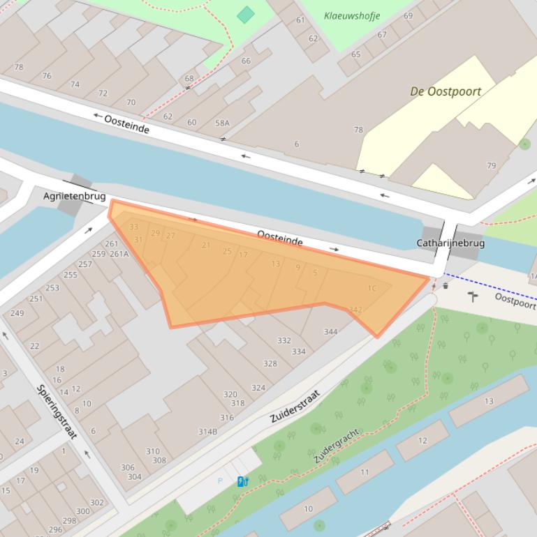 Kaart van postcodegebied 2611VA.