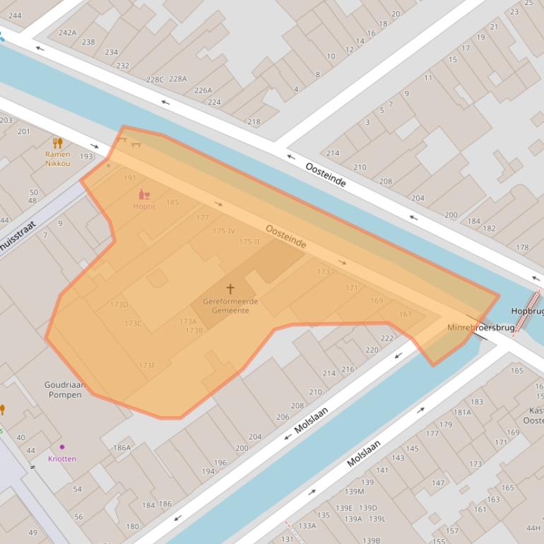 Kaart van postcodegebied 2611VD.