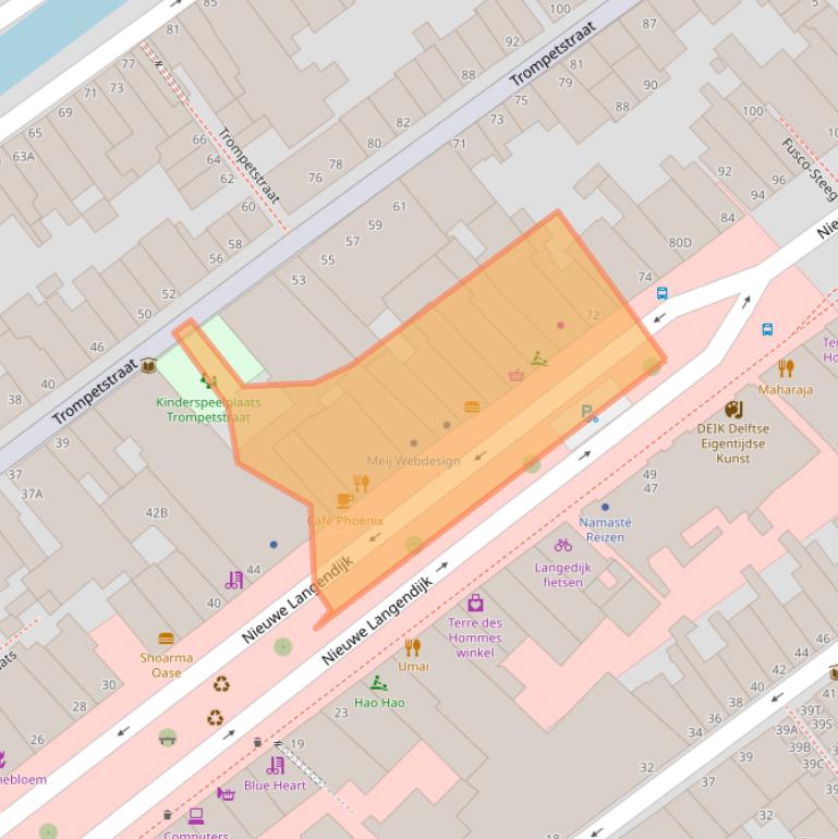 Kaart van postcodegebied 2611VL.