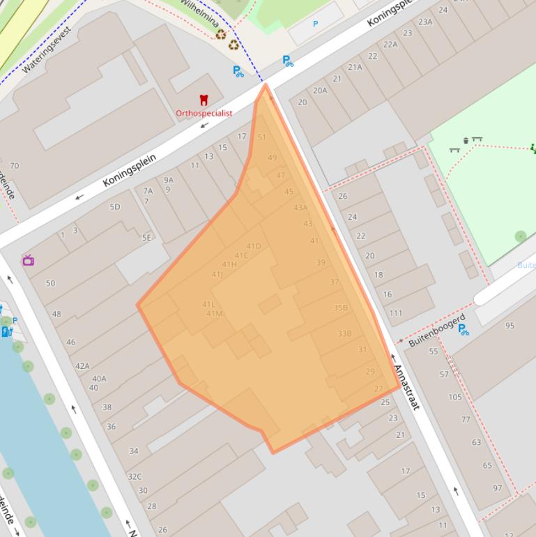 Kaart van postcodegebied 2611VW.