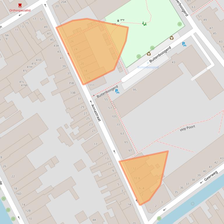 Kaart van postcodegebied 2611VX.