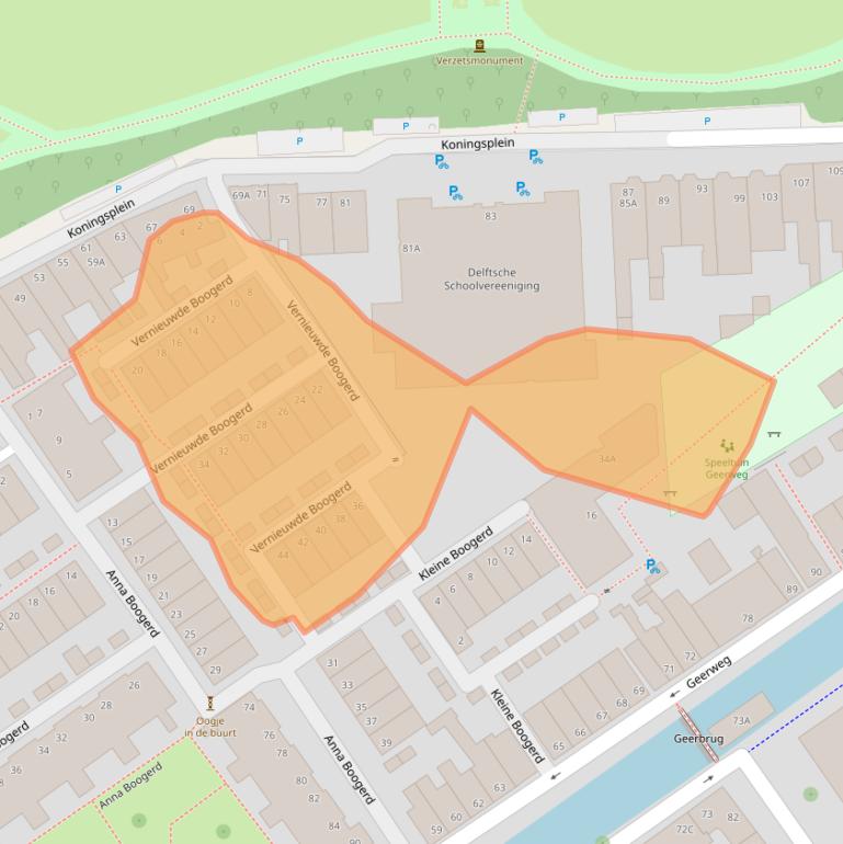 Kaart van postcodegebied 2611WB.