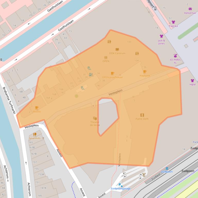 Kaart van postcodegebied 2611WG.