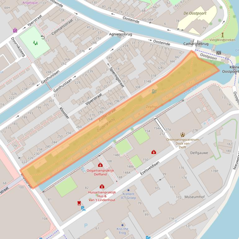 Kaart van postcodegebied 2611WH.